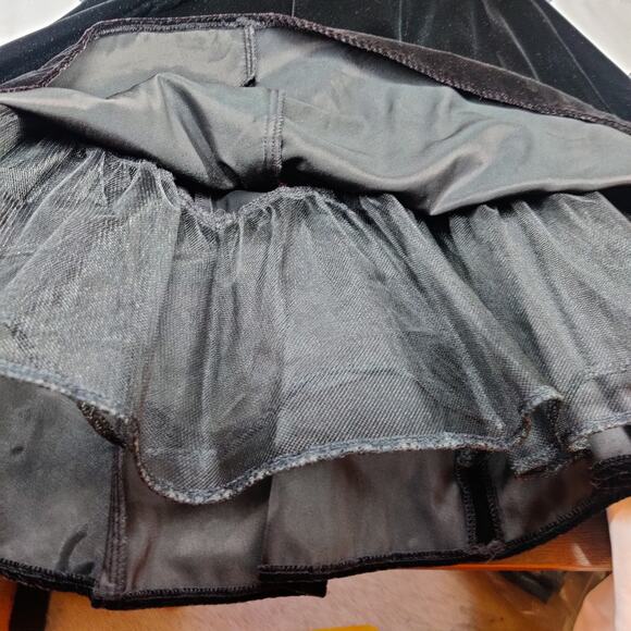 Vtg Niki Originals Black Velvet Burnout Fit & Flare Prom Dress 8 Whimsigoth - Picture 8 of 14